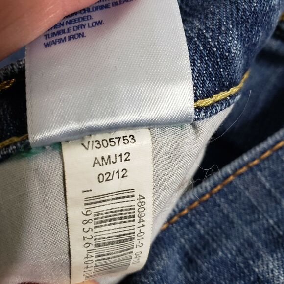 Old Navy Women Jeans Sz 4 Tall The Diva Denim Blue Straight Leg Stretch Low Rise - Picture 10 of 10